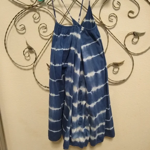 white and blue strapless dress Everly Cream & Blue Floral Strapless Maxi Dress main image 1